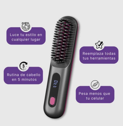 Cepillo Alisador Portátil LissOn™ Liso, brillante y sin frizz en solo 5 minutos