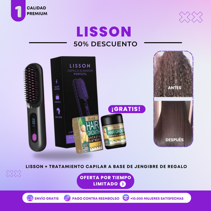 Cepillo Alisador Portátil LissOn™ Liso, brillante y sin frizz en solo 5 minutos