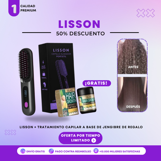 Cepillo Alisador Portátil LissOn™ Liso, brillante y sin frizz en solo 5 minutos